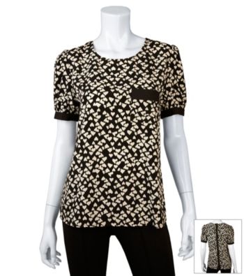 A. Byer Juniors' Heart Print Top