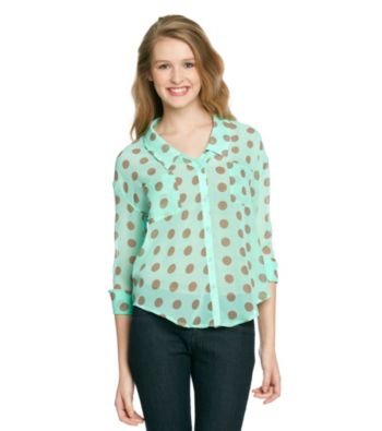 Sequin Hearts® Juniors' Polka Dot Shirt