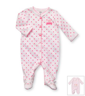 Carter's® Baby Girls' White/Pink Dots Easter Bunny Footie