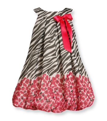 Bonnie Jean® Girls' 4-6X Black/White/Pink Zebra Bubble Dress