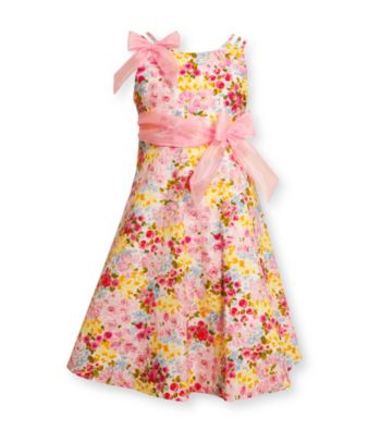 Bonnie Jean® Girls' 4-6X Pink Floral Glitter Dress