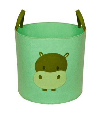 Delta Felt Storage Bin with Handles - Hush Green Hippo