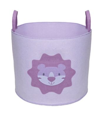 Delta Felt Storage Bin with Handles - Lavender Lion