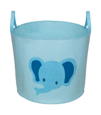 Delta Felt Storage Bin with Handles - Baby Blue Elephant
