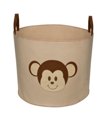 Delta Felt Storage Bin with Handles - Beige Monkey