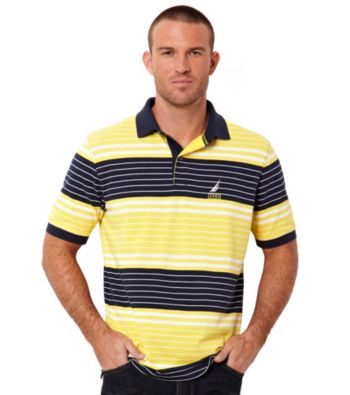 Nautica® Men's Sunfish Yellow Short Sleeve Striped Polo
