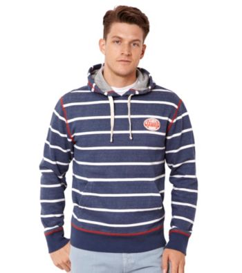 Nautica® Men's Lapis Blue Stripe Knit Hooded Sweatshirt