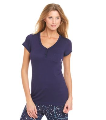 DKNY® Knit Cap Sleeve Top - Navy