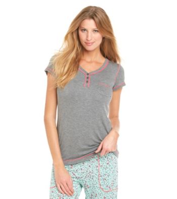 DKNY® Knit Cap Sleeve Top - Charcoal Grey
