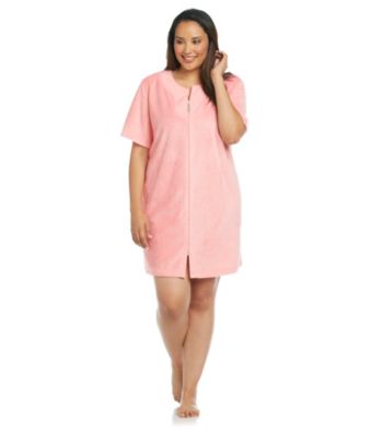 Jasmine Rose® Plus Size Short Zip Robe