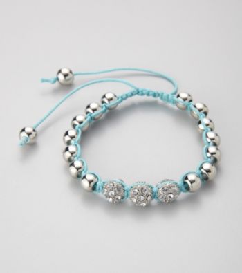 Erica Lyons® Silvertone/Turquoise Friendship Bracelet