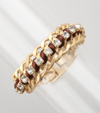 Erica Lyons® Goldtone/Brown Chain Bracelet