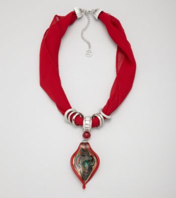 Erica Lyons® Red Short Scarf Necklace