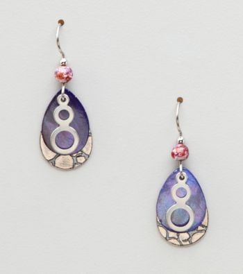 Silver Forest® Purple & Silvertone Etched Teardrop Earrings