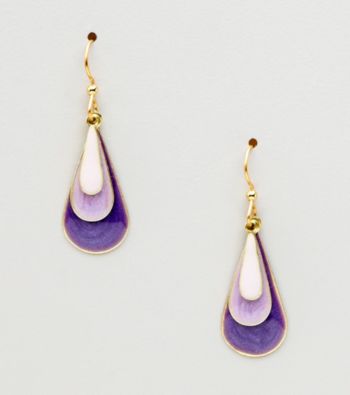 Silver Forest® Triple Purple Teardrop Earrings