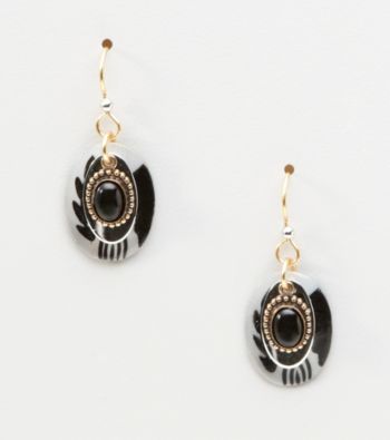 Silver Forest® Black & White Shell Earrings