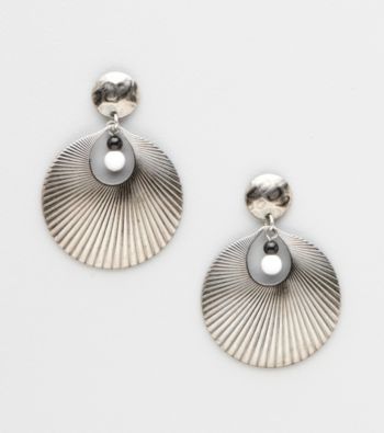 Silver Forest® Loop Earrings with Black & White Beads