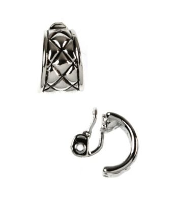 Napier® Silvertone C Hoop Clip Earrings