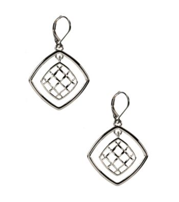 Napier® Silvertone Door Knocker Leverback Drop Earrings