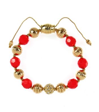 Napier® Goldtone and Coral Stretch Bracelet