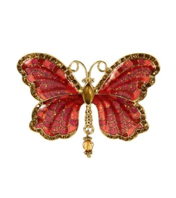 Napier® Boxed Gold/Pink Multi Butterfly Pin