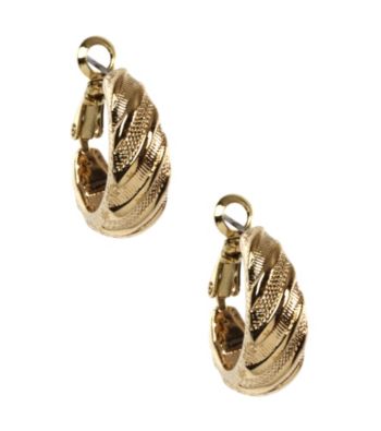 Napier® Goldtone Textured Clip Earrings