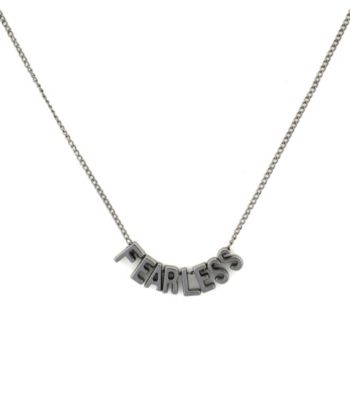 BCBGeneration™ Silvertone Fearless Mini Affirmation Necklace