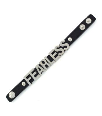 BCBGeneration™ Silvertone Fearless Glitter Affirmation Bracelet