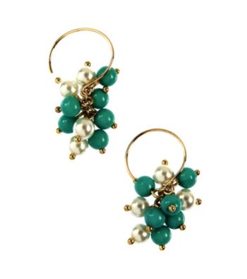 Anne Klein® Goldtone Turquoise Cluster Earrings
