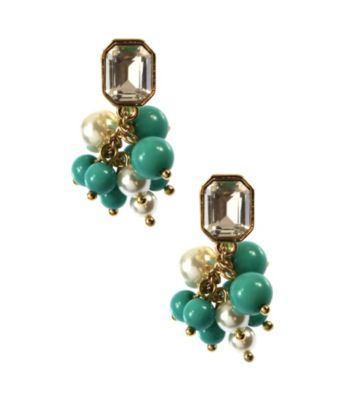 Anne Klein® Goldtone Turquoise Clip Earrings