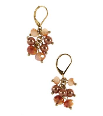 Anne Klein® Goldtone Coral Cluster Earrings