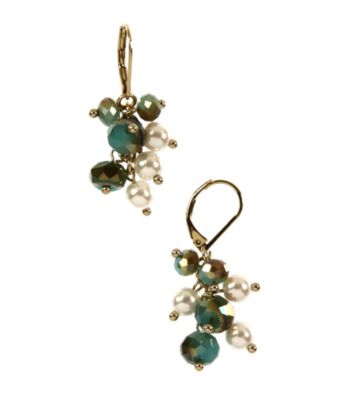 Anne Klein® Goldtone Coral Cluster Earrings