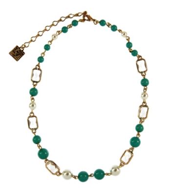 Anne Klein® Goldtone Turquoise Collar Necklace