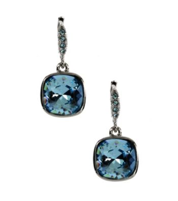 Givenchy® Silvertone/Blue Drop Earrings