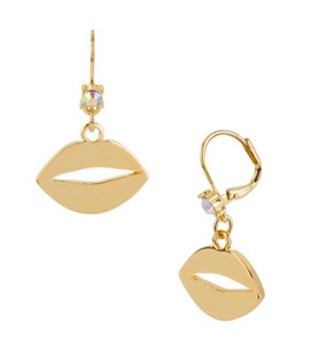 Betsey Johnson® Goldtone Lips Drop Earrings