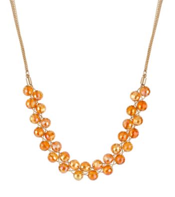 Kenneth Cole® Orange Faceted Bead Frontal Necklace