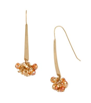 Kenneth Cole® Orange Faceted Shaky Bead Linear Earrings