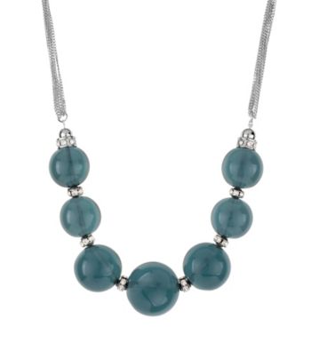 Kenneth Cole® Blue Round Bead Frontal Necklace