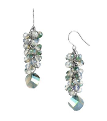 Kenneth Cole® Silvertone Faceted Shaky Bead Linear Earrings