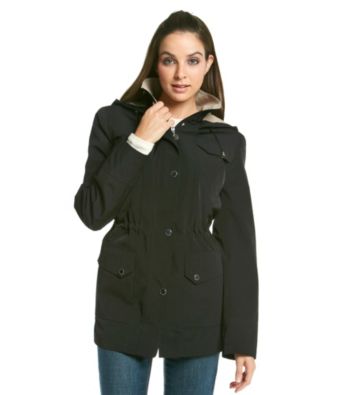 Gallery® Faux Silk Anorak with Hood