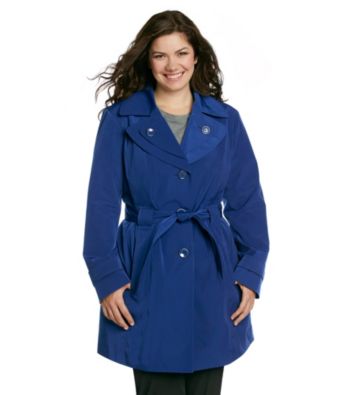 London Fog® Plus Size Double Collar Single-Breasted Trench Coat