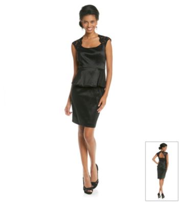 Xscape Peplum Dress With Lace