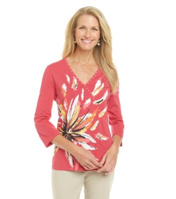 Breckenridge® Flower Surplice Knit Tee