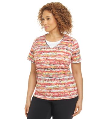 Breckenridge® Plus Size V-neck Layered-Look Knit Tee