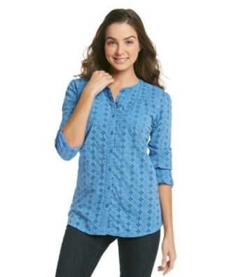 Ruff Hewn Roll Sleeve Eyelet Buttondown Shirt