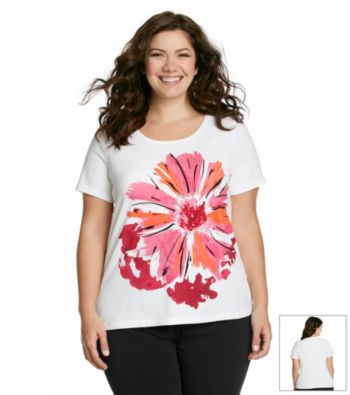 Laura Ashley® Plus Size Dahlia Print Tee