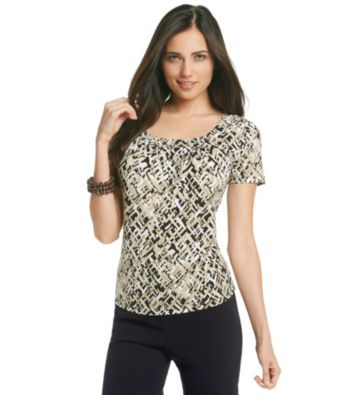 Laura Ashley® Basketweave Pintuck Top
