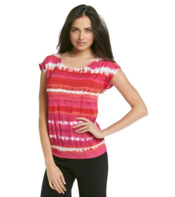 Laura Ashley® Petites' Watercolor Stripe Dolman Sleeve Top