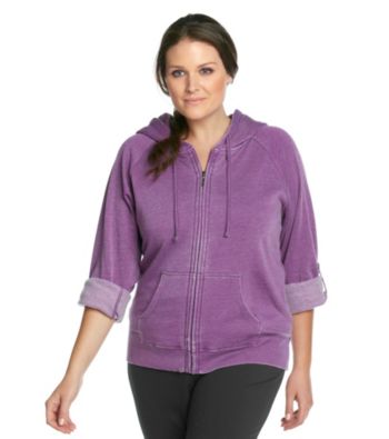 Calvin Klein Performance Plus Size Slouchy Roll Tab Hoodie