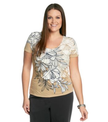 Notations® Plus Size Printed Top
